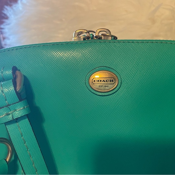 Coach Turquoise Leather Satchel - Picture 7 of 10